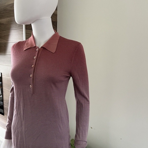 🩷💜 Prada Wool Silk Ribbed Ombré Knit Polo Pullover - Picture 2 of 13